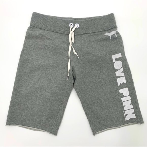 Victoria's Secret Pink Grey Bermuda Fleece Shorts - Picture 1 of 8